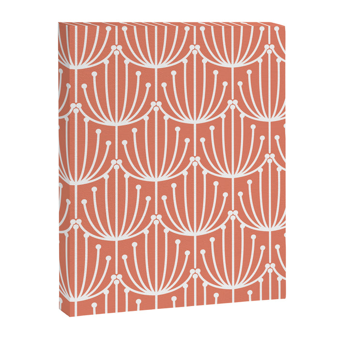Retro Art, Floral Prints, Coral and White Canvas Print Gallery Image 1