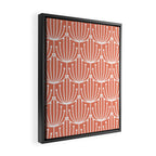 Retro Art, Floral Prints, Coral and White Framed Canvas Print Gallery Image 2