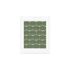 Retro Art, Floral Prints, Dark Green and White Art Print Gallery Image 1