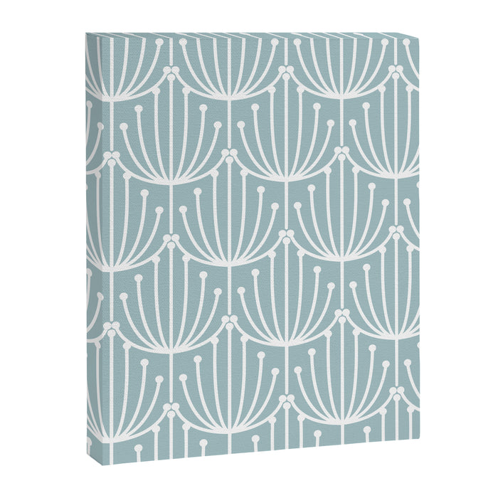 Retro Art, Floral Prints, Light Blue and White Canvas Print Gallery Image 1