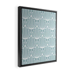 Retro Art, Floral Prints, Light Blue and White Framed Canvas Print Gallery Image 2