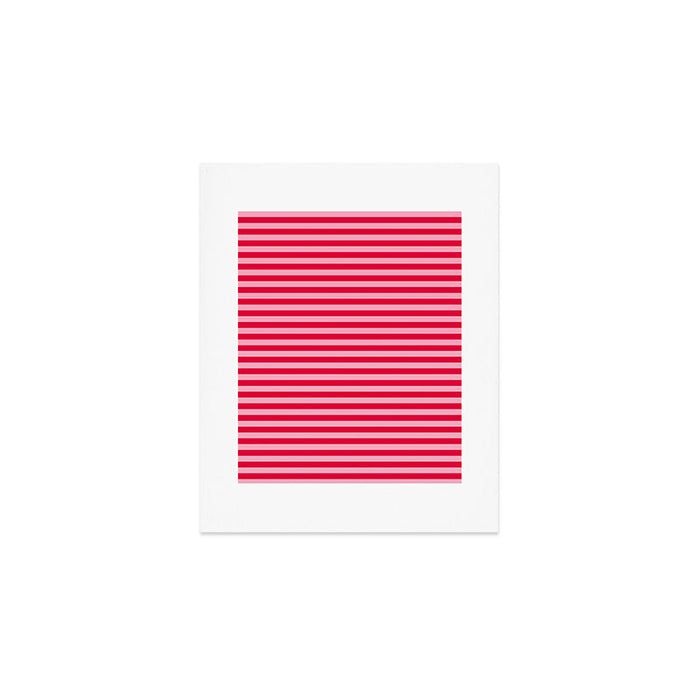 Retro, Beach, Colorful Stripes, Pink and Red Art Print Gallery Image 1
