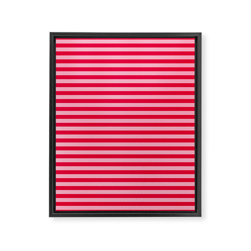 Retro, Beach, Colorful Stripes, Pink and Red Framed Canvas Print Gallery Image 8