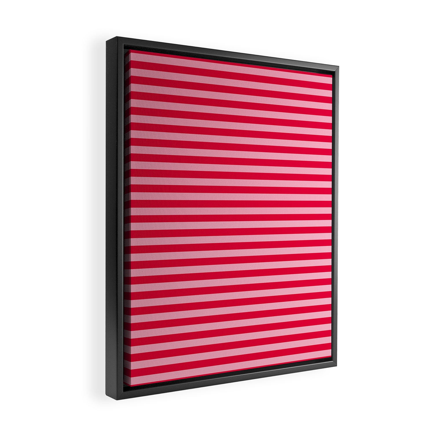 Retro, Beach, Colorful Stripes, Pink and Red Framed Canvas Print Gallery Image 2