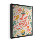 Retro Christmas, Eat, Drink And Be Merry Framed Canvas Print Gallery Image 2