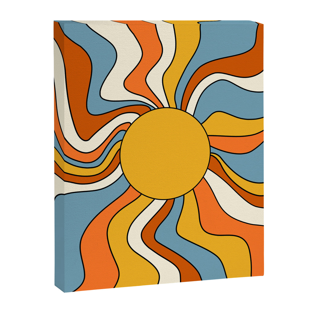 Retro Groovy Sun, 70s Print Canvas Print Gallery Image 8