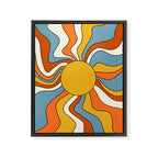 Retro Groovy Sun, 70s Print Framed Canvas Print Gallery Image 8