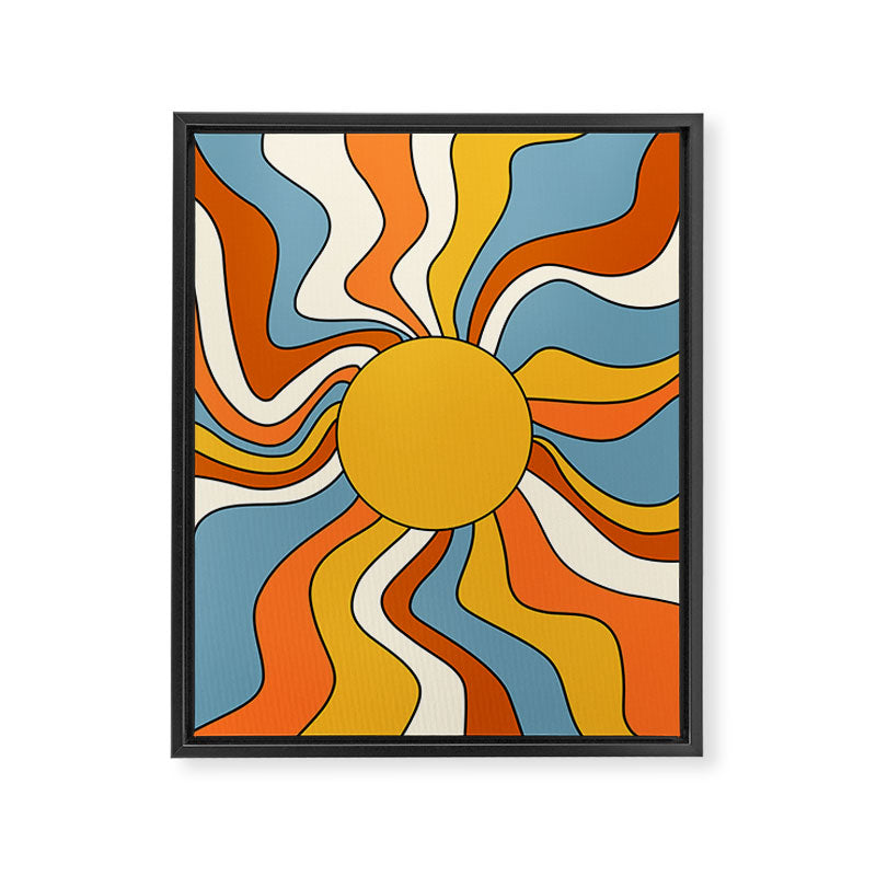 Retro Groovy Sun, 70s Print Framed Canvas Print Gallery Image 8