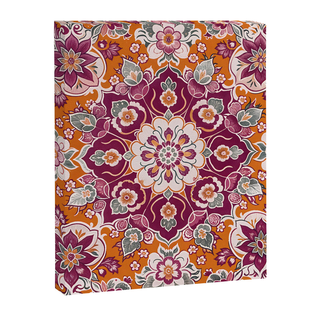Ruby and Spice Floral Mandala Canvas Print Gallery Image 8