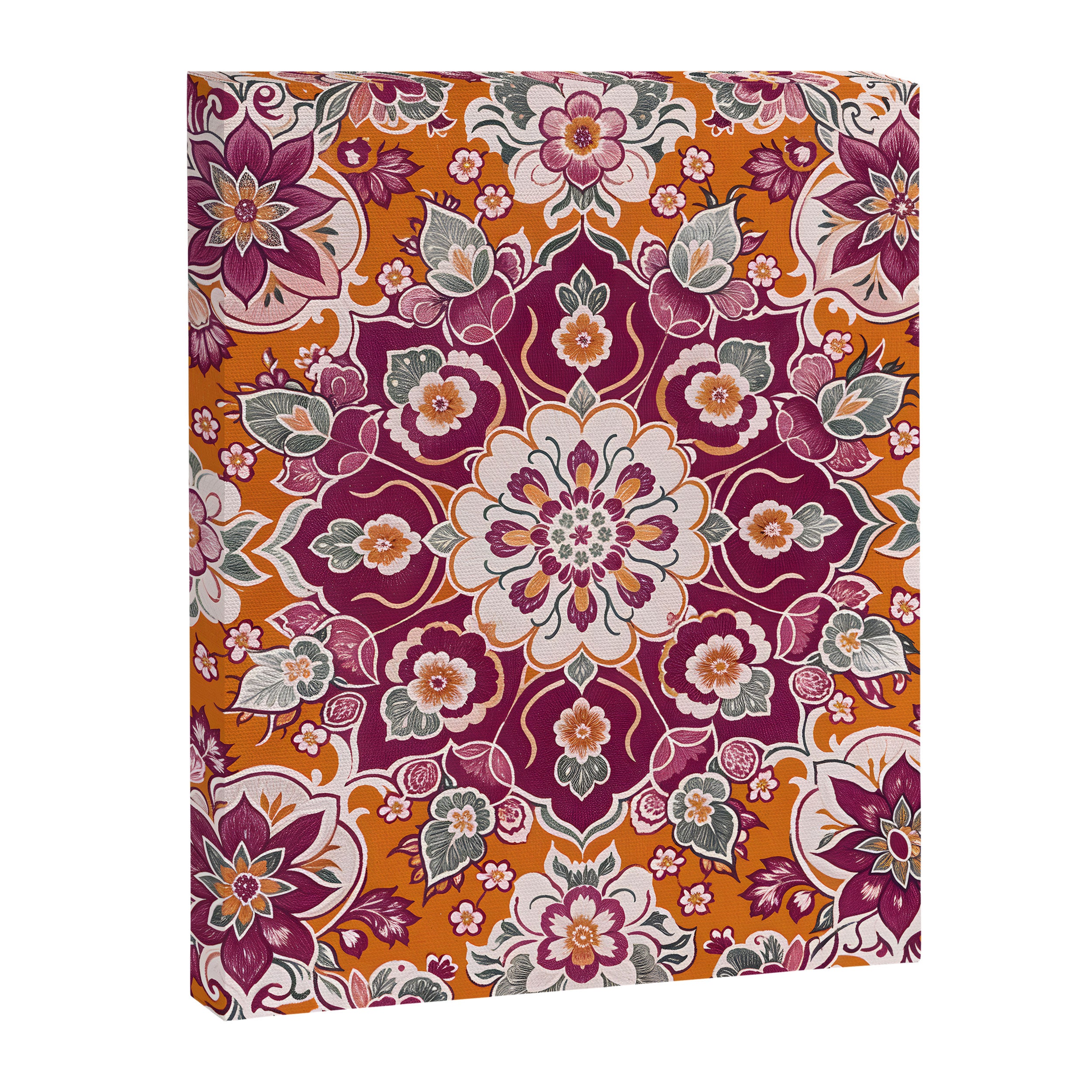 Ruby and Spice Floral Mandala Canvas Print Gallery Image 8