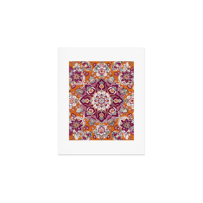 Ruby and Spice Floral Mandala Art Print Gallery Image 1