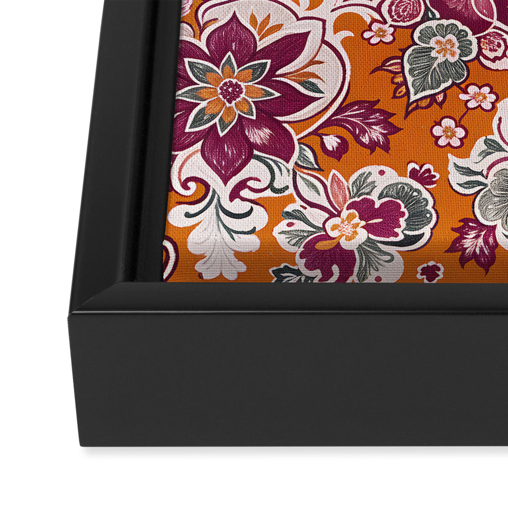 Ruby and Spice Floral Mandala Framed Canvas Print Gallery Image 3