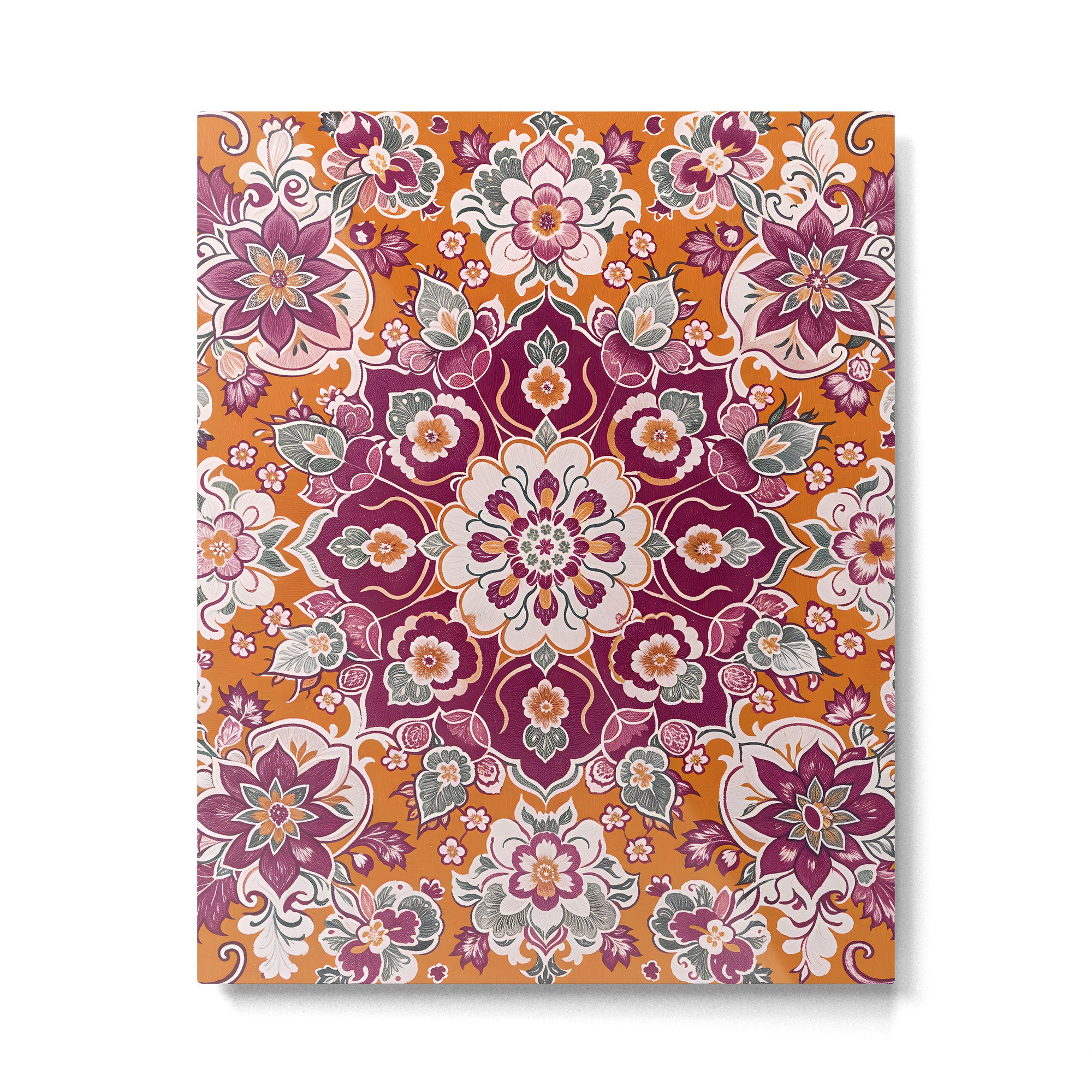 Ruby and Spice Floral Mandala Metal Print Gallery Image 6