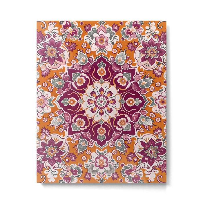 Ruby and Spice Floral Mandala Metal Print Gallery Image 1