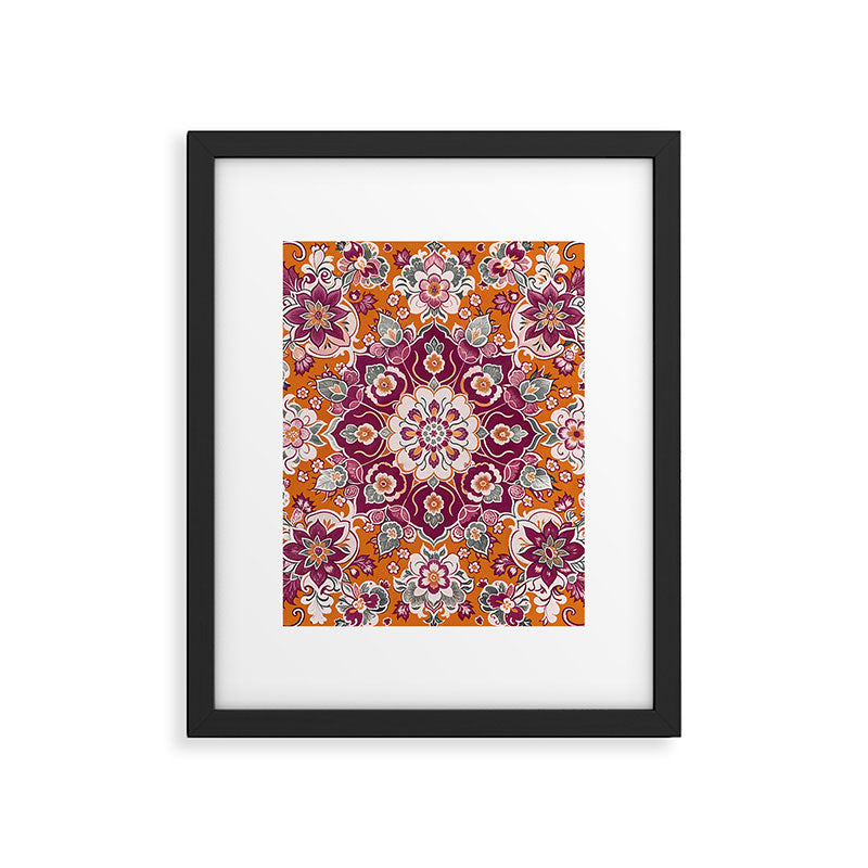 Ruby and Spice Floral Mandala Framed Art Print Gallery Image 6