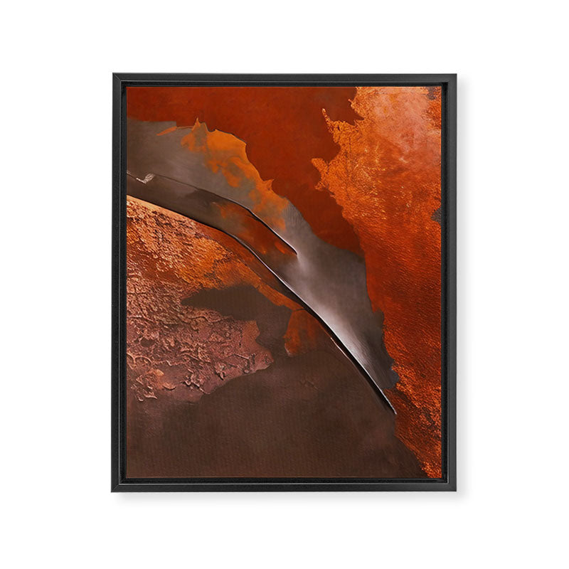Rust and Metal Japandi Art Framed Canvas Print Gallery Image 8