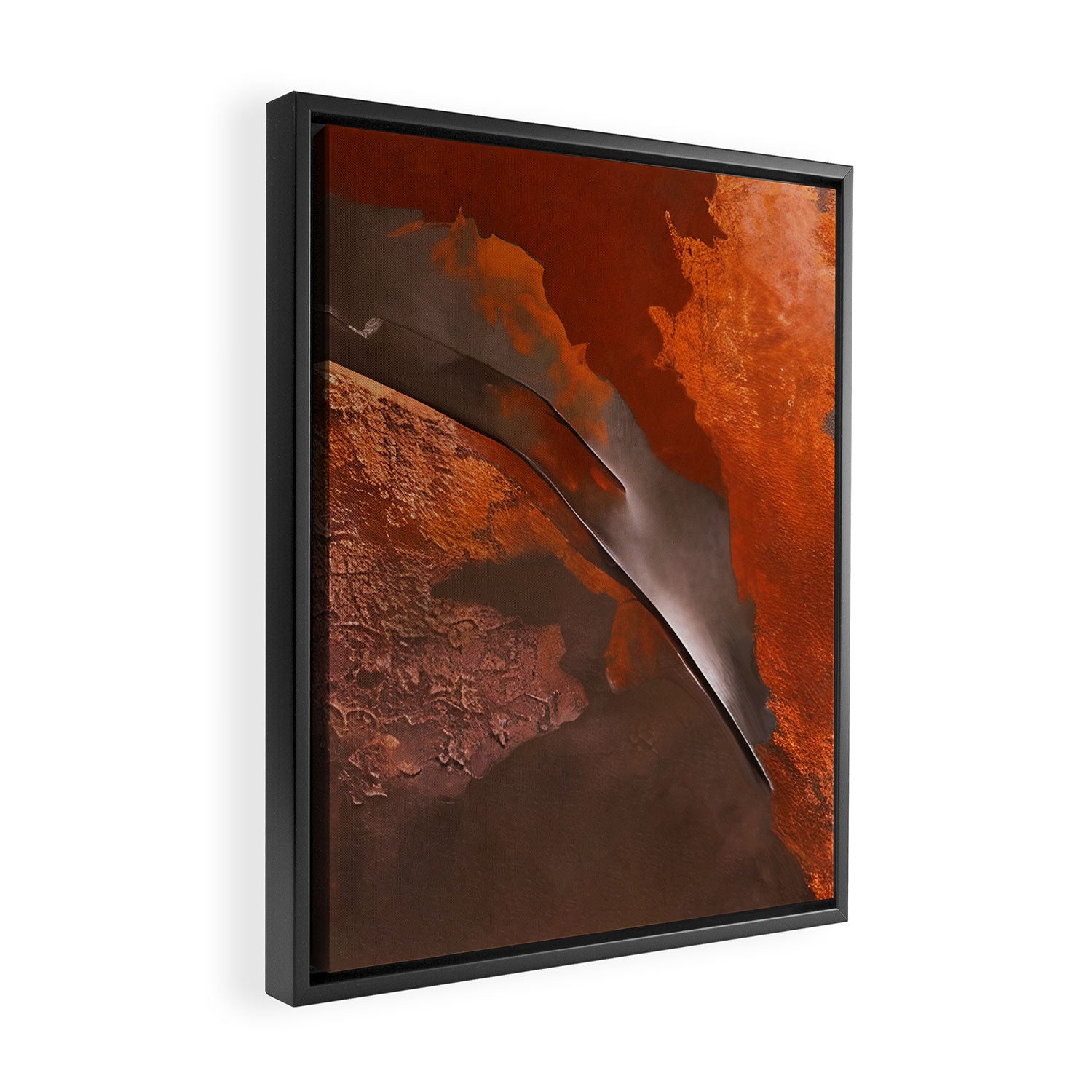 Rust and Metal Japandi Art Framed Canvas Print Gallery Image 2