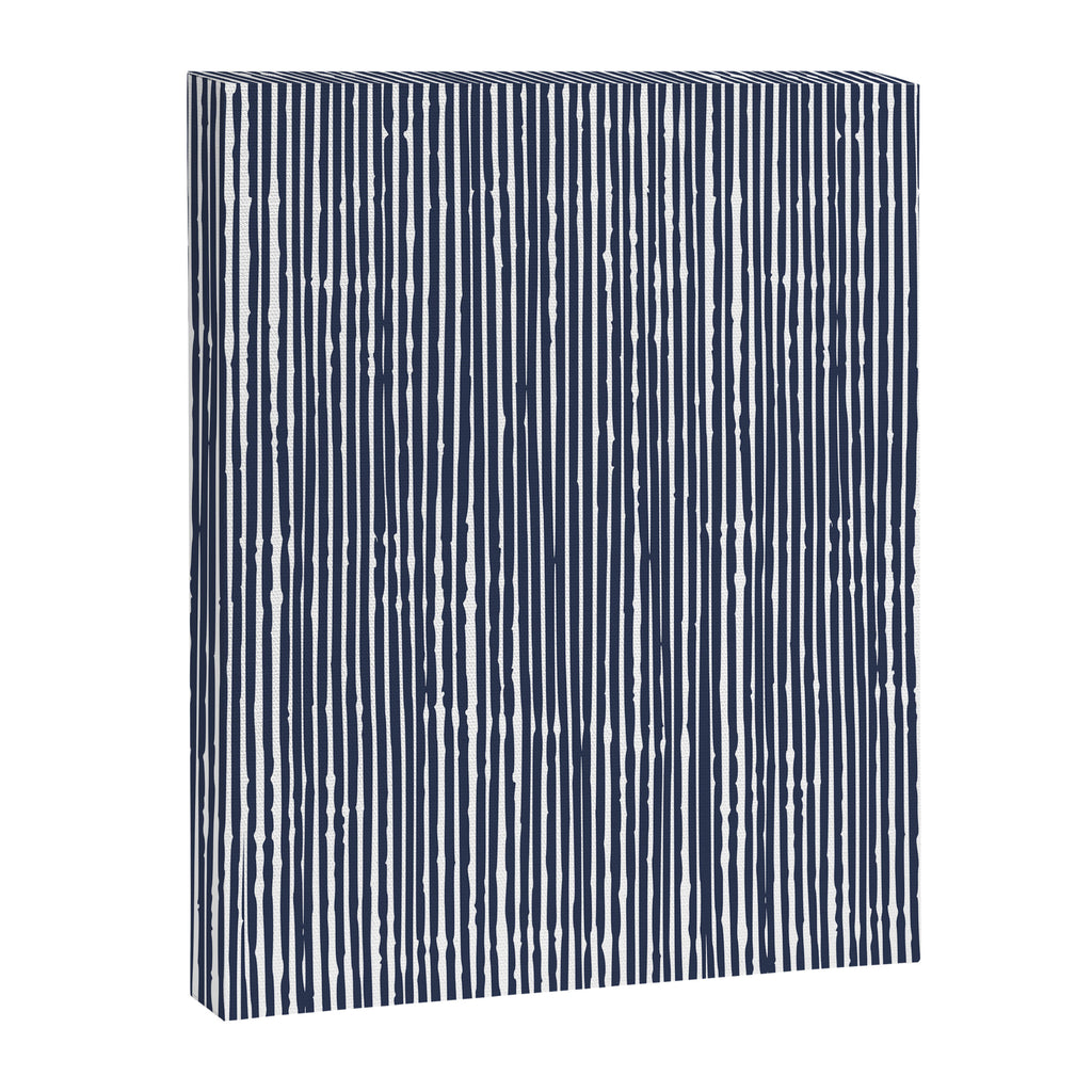 Rustic Abstract Stripes, Navy Blue and White Canvas Print Gallery Image 8