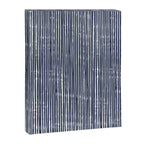 Rustic Abstract Stripes, Navy Blue and White Canvas Print Gallery Image 8