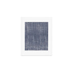 Rustic Abstract Stripes, Navy Blue and White Art Print Gallery Image 1