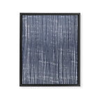 Rustic Abstract Stripes, Navy Blue and White Framed Canvas Print Gallery Image 8