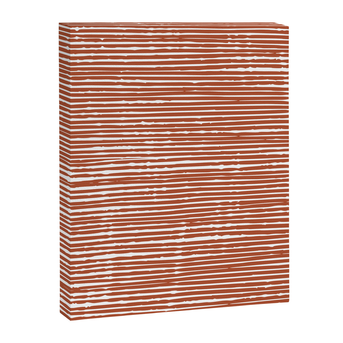 Rustic, Abstract Stripes Pattern in Terracotta Canvas Print Gallery Image 8