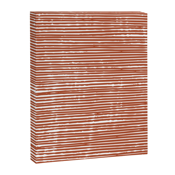 Rustic, Abstract Stripes Pattern in Terracotta Canvas Print Gallery Image 1