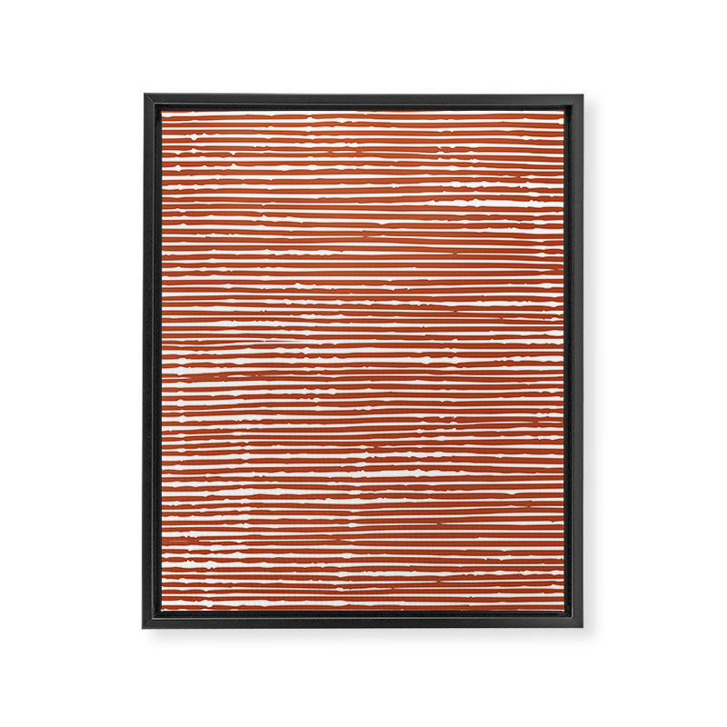 Rustic, Abstract Stripes Pattern in Terracotta Framed Canvas Print Gallery Image 8