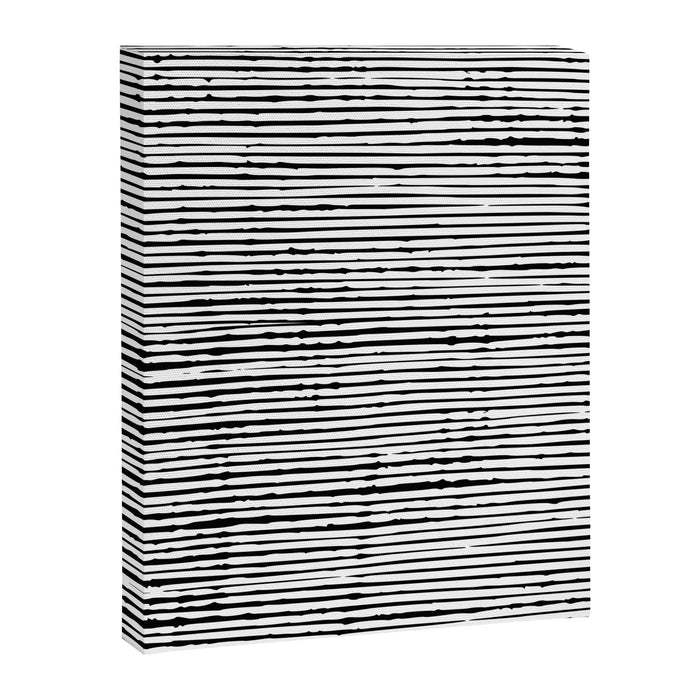 Rustic, Abstract Stripes Pattern, Black and White Canvas Print Gallery Image 1