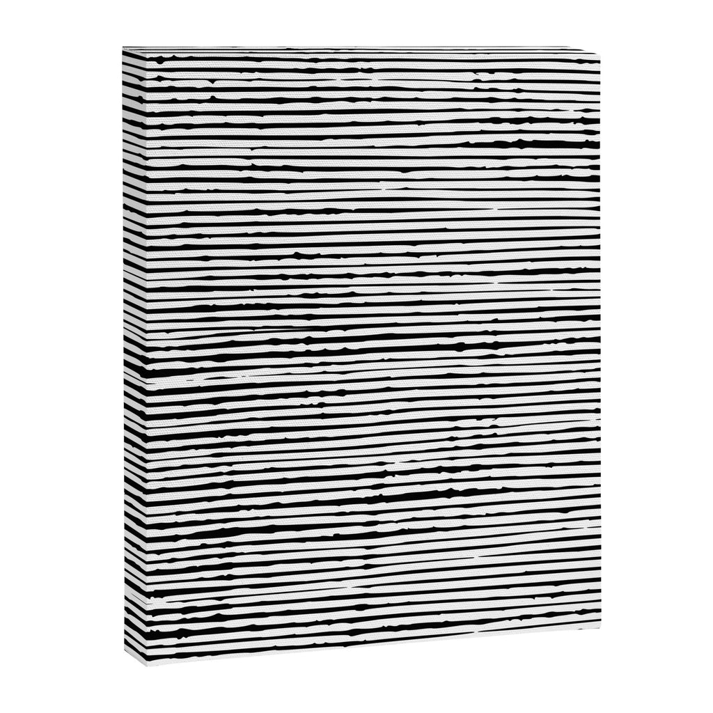 Rustic, Abstract Stripes Pattern, Black and White Canvas Print Gallery Image 8