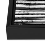 Rustic, Abstract Stripes Pattern, Black and White Framed Canvas Print Gallery Image 3