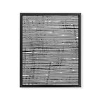 Rustic, Abstract Stripes Pattern, Black and White Framed Canvas Print Gallery Image 8