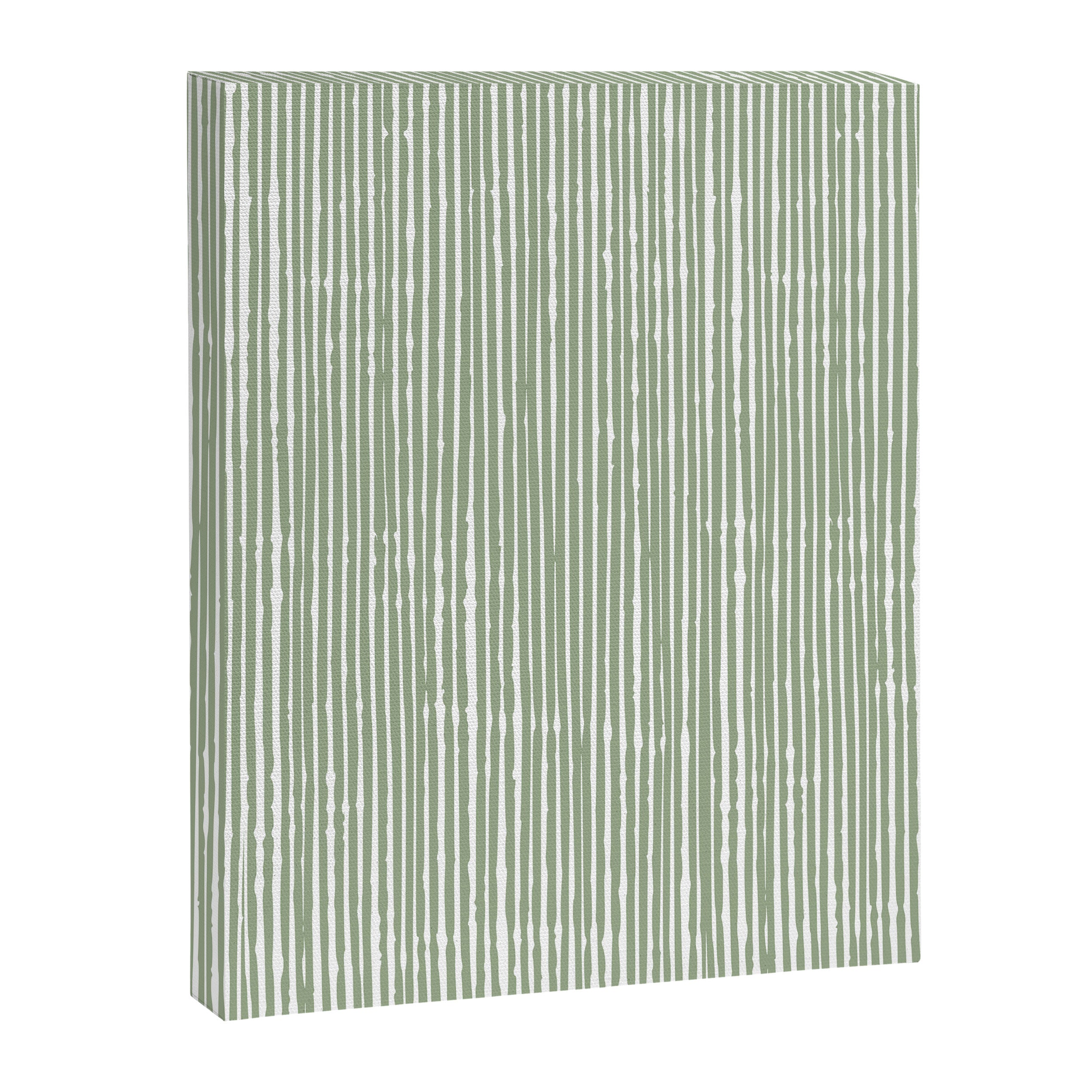Rustic Abstract Stripes, Sage Green and White Canvas Print Gallery Image 8