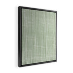 Rustic Abstract Stripes, Sage Green and White Framed Canvas Print Gallery Image 2