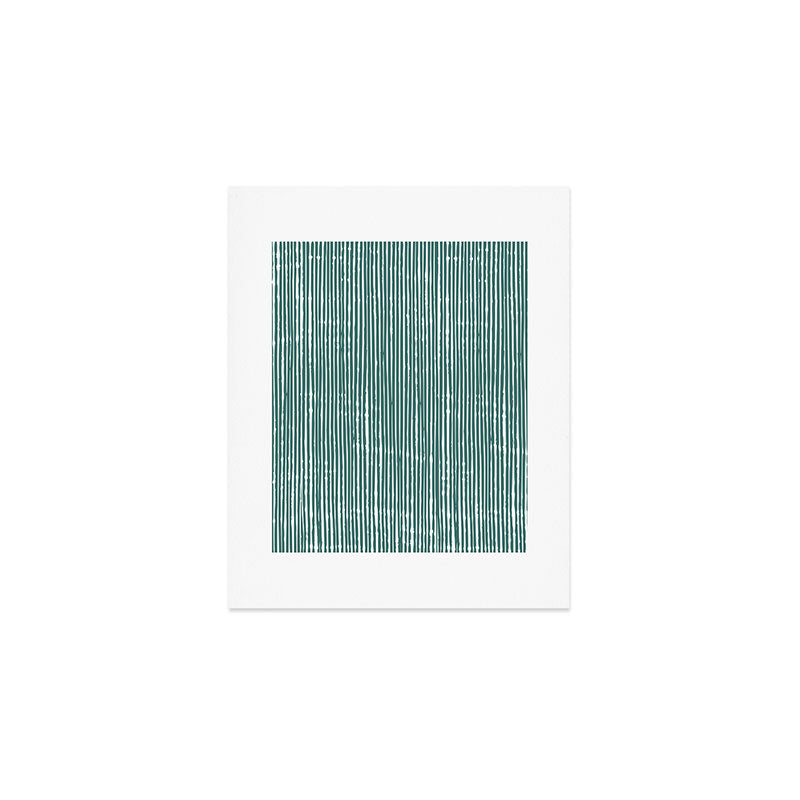 Rustic Abstract Stripes, Teal and White Art Print Gallery Image 1