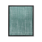 Rustic Abstract Stripes, Teal and White Framed Canvas Print Gallery Image 8