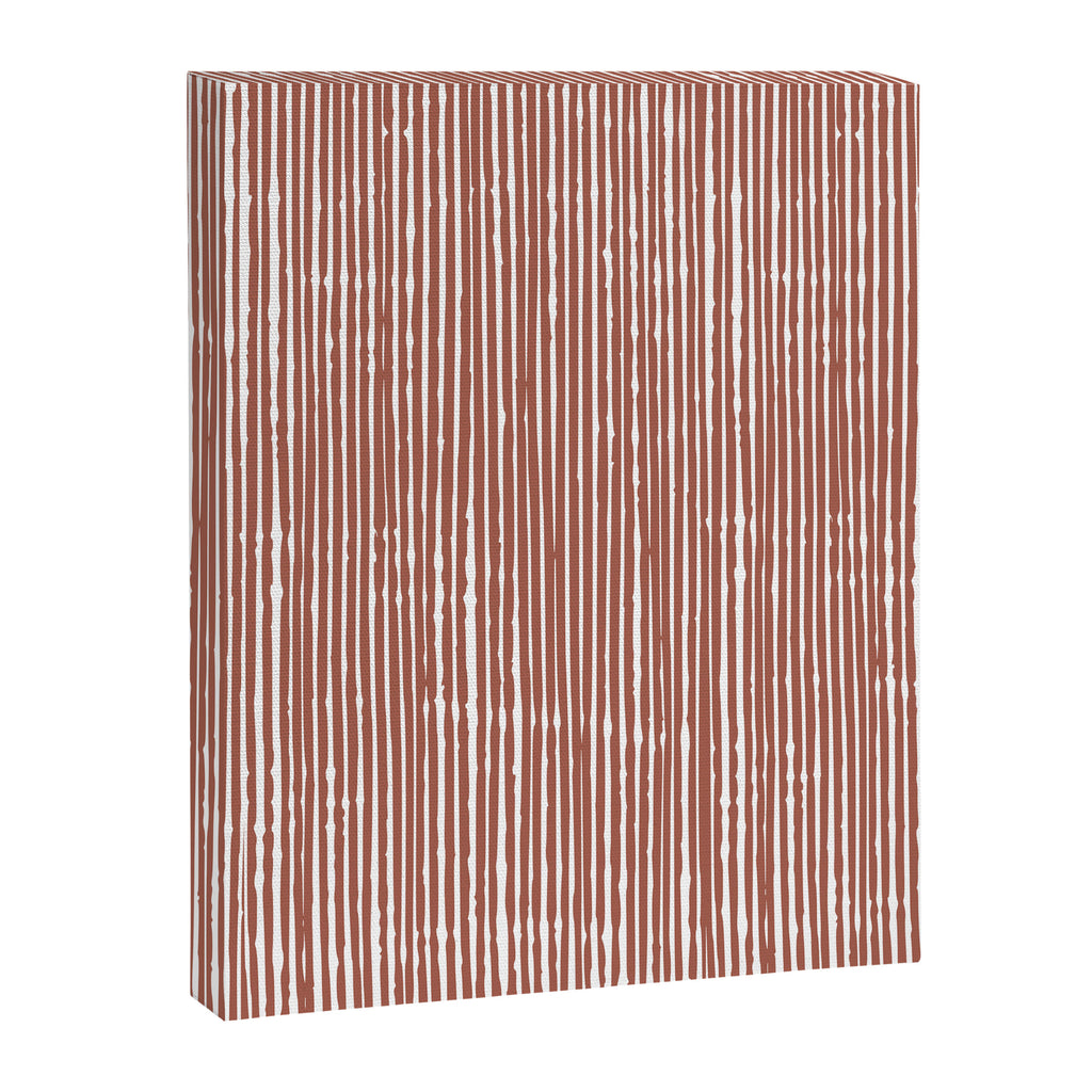 Rustic Abstract Stripes, Terracotta and White Canvas Print Gallery Image 8