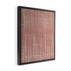 Rustic Abstract Stripes, Terracotta and White Framed Canvas Print Gallery Image 2