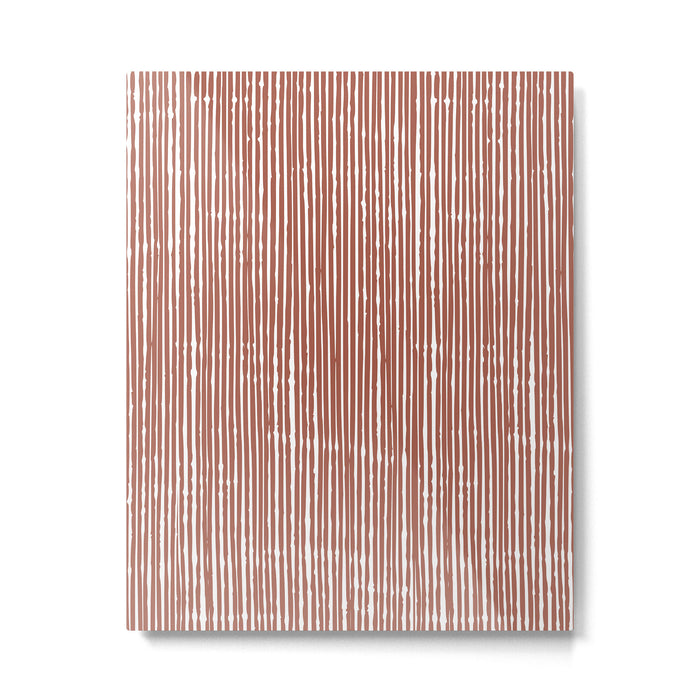 Rustic Abstract Stripes, Terracotta and White Metal Print Gallery Image 1