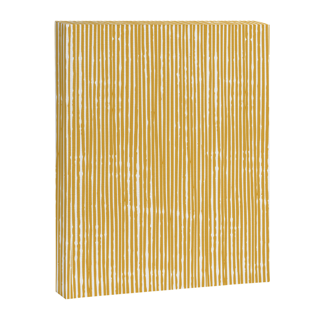 Rustic Abstract Stripes, Yellow and White Canvas Print Gallery Image 8