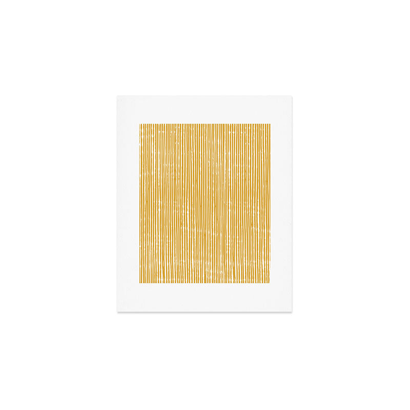 Rustic Abstract Stripes, Yellow and White Art Print Gallery Image 1