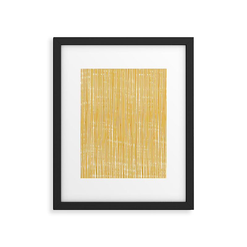 Rustic Abstract Stripes, Yellow and White Framed Art Print Gallery Image 6
