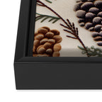 Rustic Christmas Pinecones Framed Canvas Print Gallery Image 3