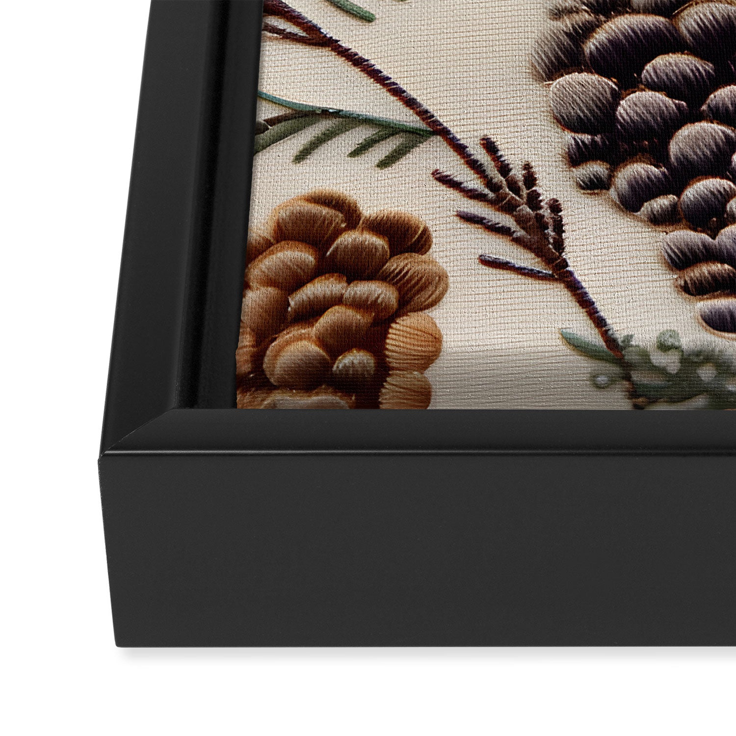 Rustic Christmas Pinecones Framed Canvas Print Gallery Image 3