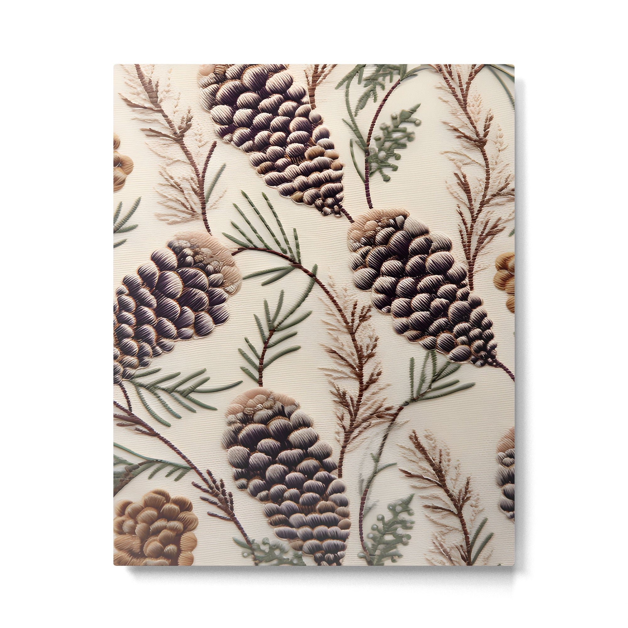 Rustic Christmas Pinecones Metal Print Gallery Image 6