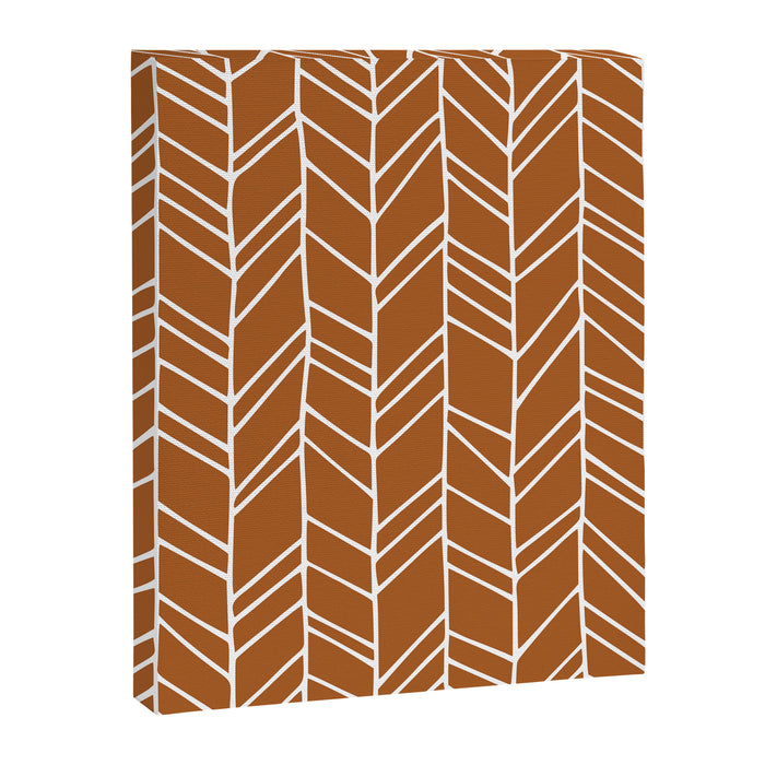 Rustic Herringbone in Clay Terracotta Canvas Print Gallery Image 1