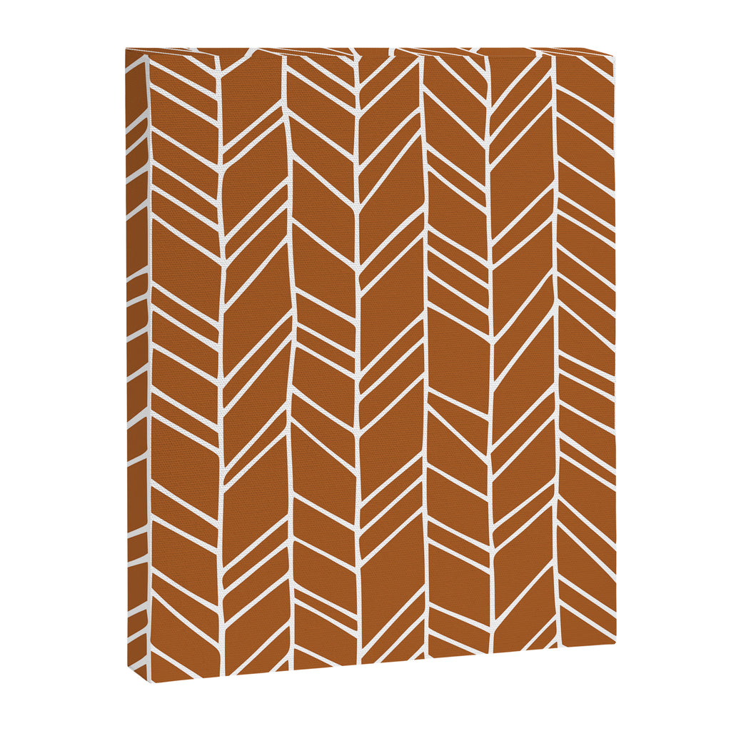Rustic Herringbone in Clay Terracotta Canvas Print Gallery Image 8
