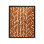 Rustic Herringbone in Clay Terracotta Framed Canvas Print Gallery Image 8