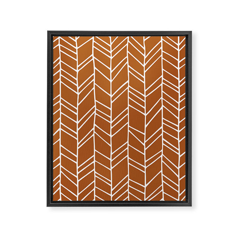 Rustic Herringbone in Clay Terracotta Framed Canvas Print Gallery Image 8