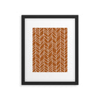 Rustic Herringbone in Clay Terracotta Framed Art Print Gallery Image 6